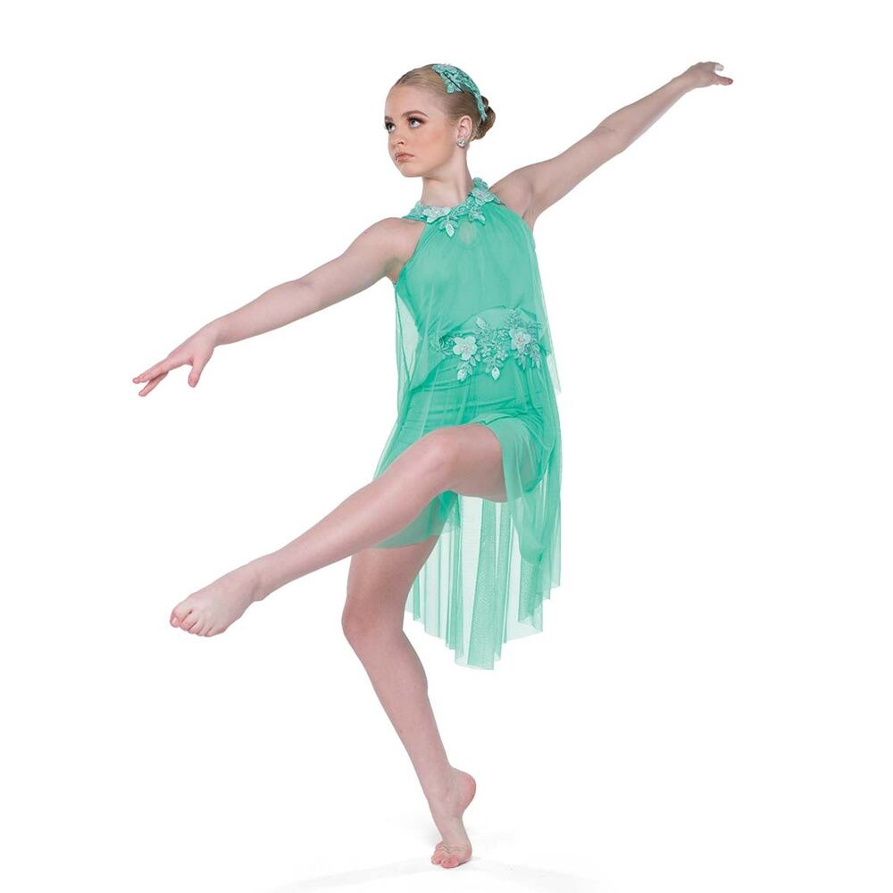 Dance Costume Small Adult Green A Wish Come True 24110 Lyrical Floral Dress